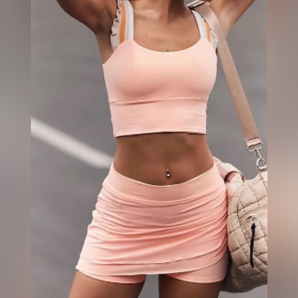 Free People Pants - Free People/ FP Movement Little Bit of Love Skort Pastel Peach Size XL